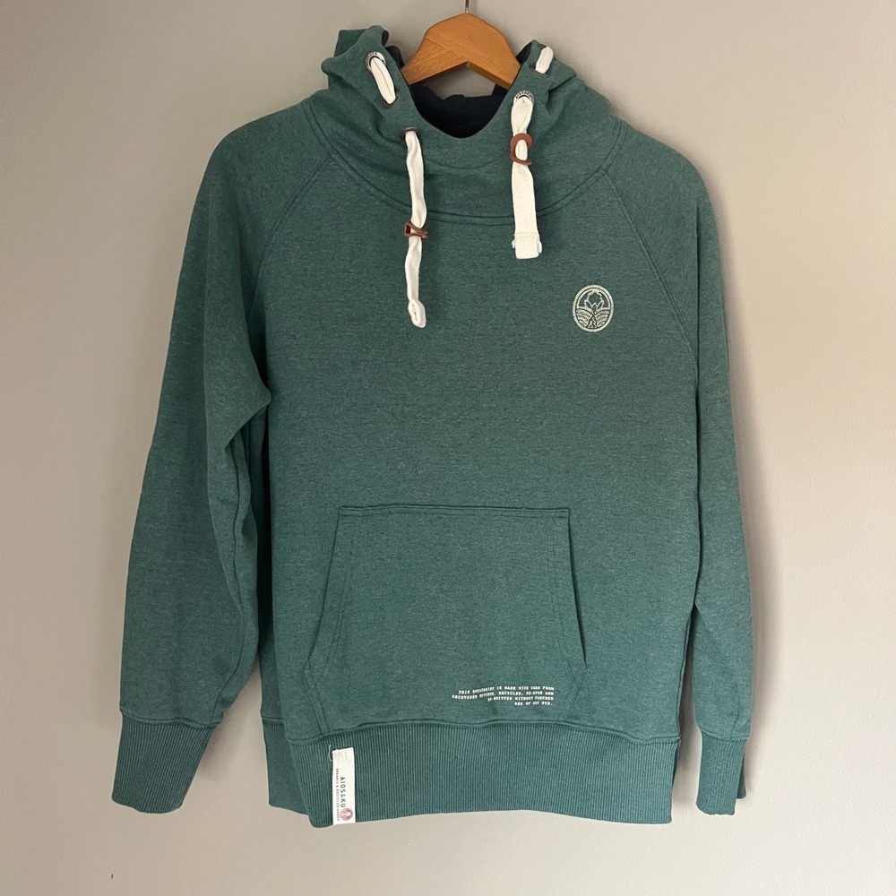 AIOSAKU Hoodie Sweatshirt Size Small Green Organic‎ Eco Sustainable